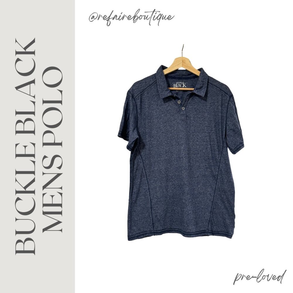 Buckle Black Label Mens Blue Polo Shirt